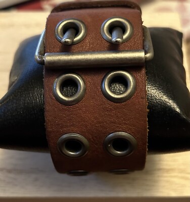 American Eagle Men s Leather Cuff (Bracelet) with Rivets & Buckle Closure-NWOT
