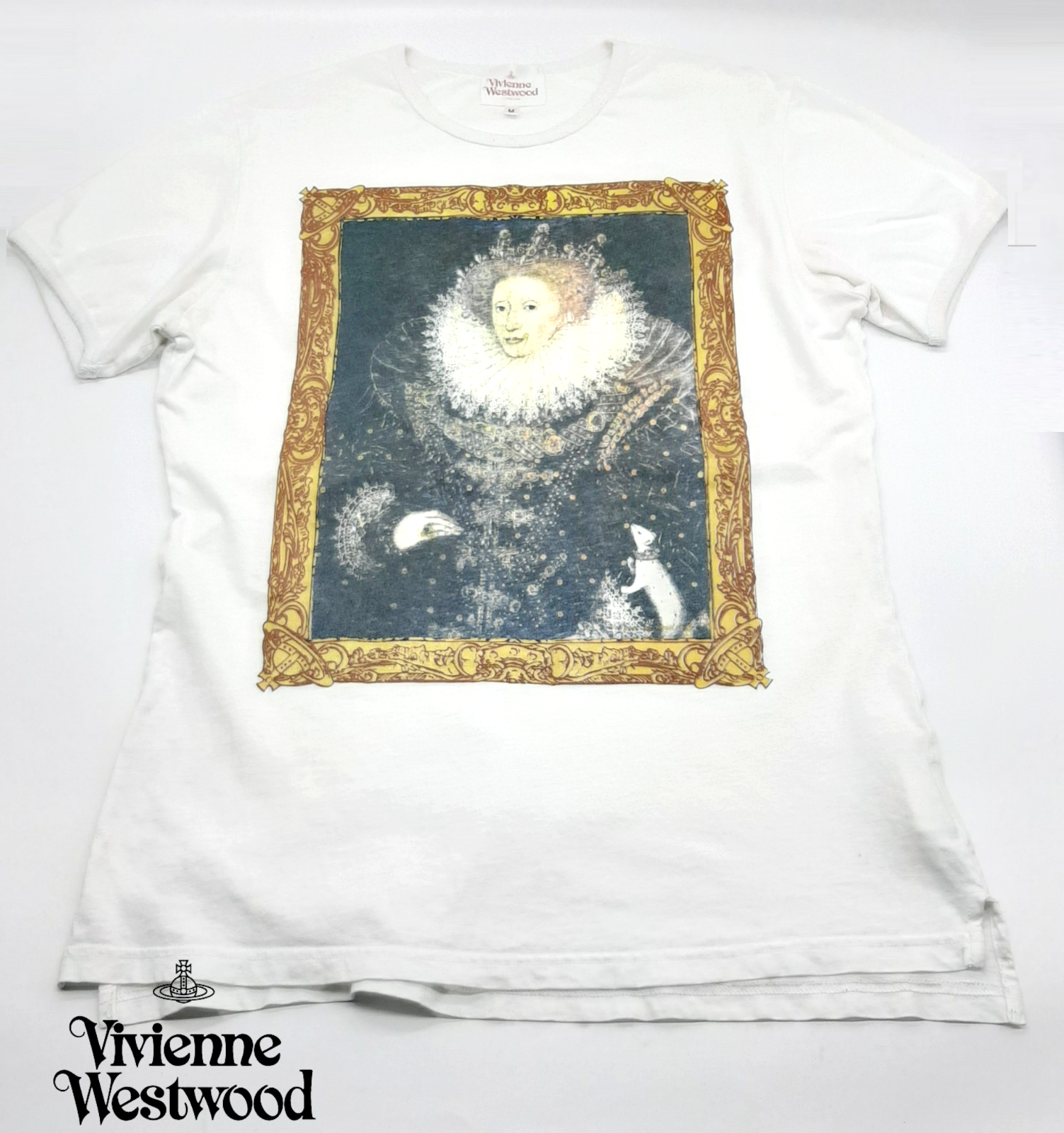 【Vivienne Westwood】エリザベス女王画　額縁　Tシャツ　ホワイト Vivienne Westwood】エリザベス女王画 額縁 Tシャツ ホワイト