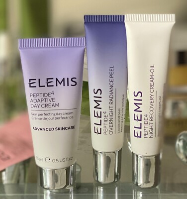 Elemis Peptide4 Adaptive Day Cream, Night Recovery Cream/Oil, Radiance Peel NEW