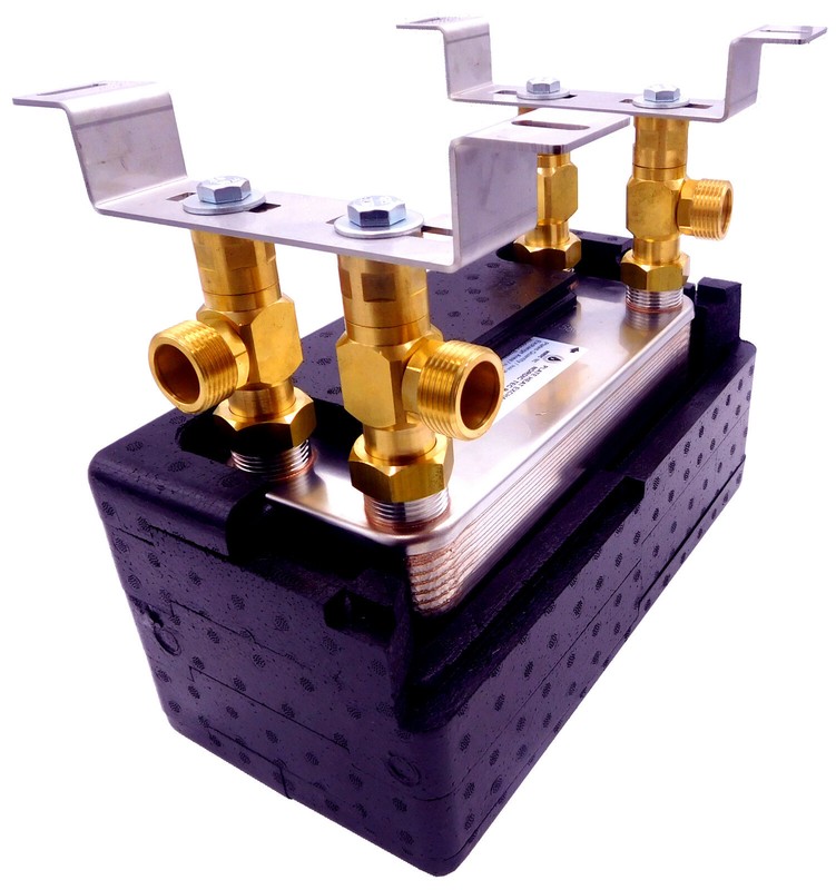 Edelstahl PlattenwÃ¤Rmetauscher Heizung Nordic 1' Dn25 125-500kw +Wandbefestigung