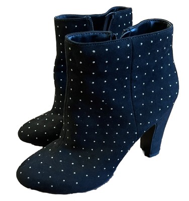 FERGALICIOUS PARADE BLACK EMBELLISHED ANKLE BOOTS SIZE 9.5M NWOB