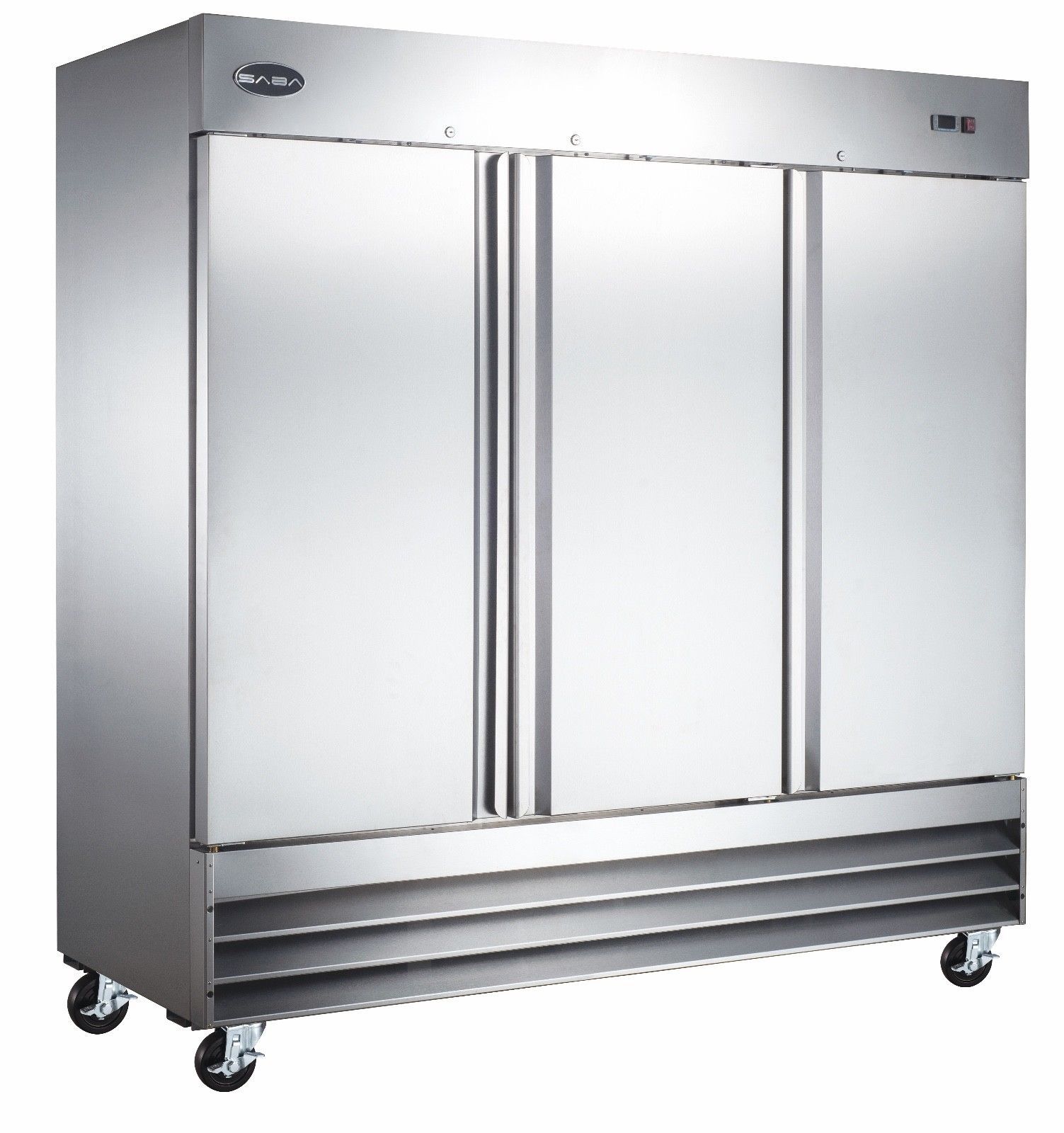 SABA S-72F Commercial Upright Freezer, Stainless Steel Freezer Storage (3 Solid
