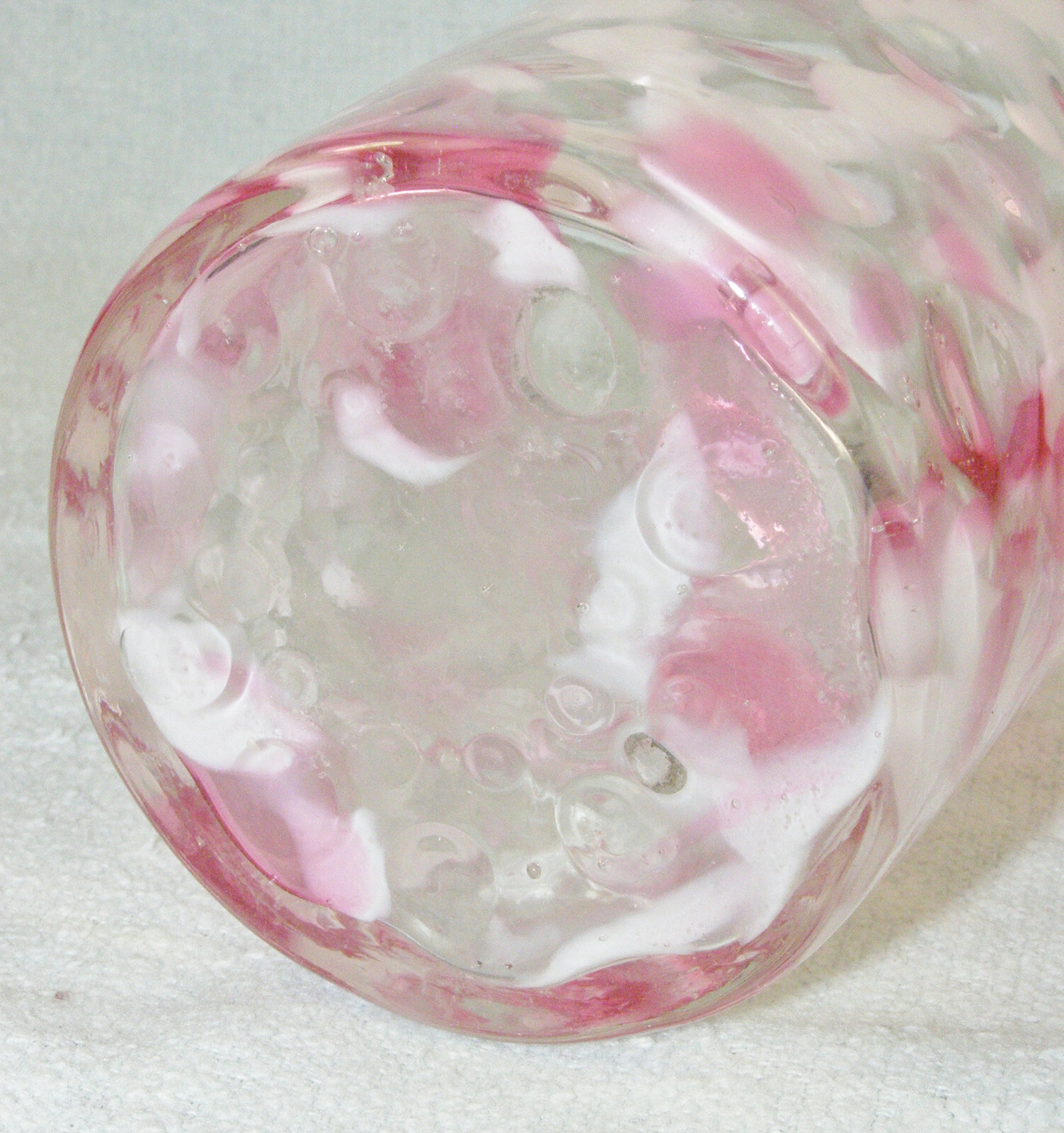 Scarce Antique Pink & White Speckled Baby Coin Spot Tumbler