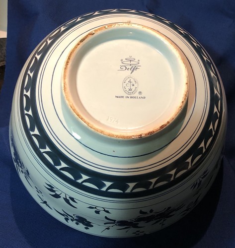 Colonial Williamsburg Delft Large Punch Bowl OUD CW44 Made in Holland 1974