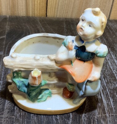 Vintage ceramic shoe planter retro planter made in occupied Japan ceramic little old woman who lived in a shoe ceramic planter MCM