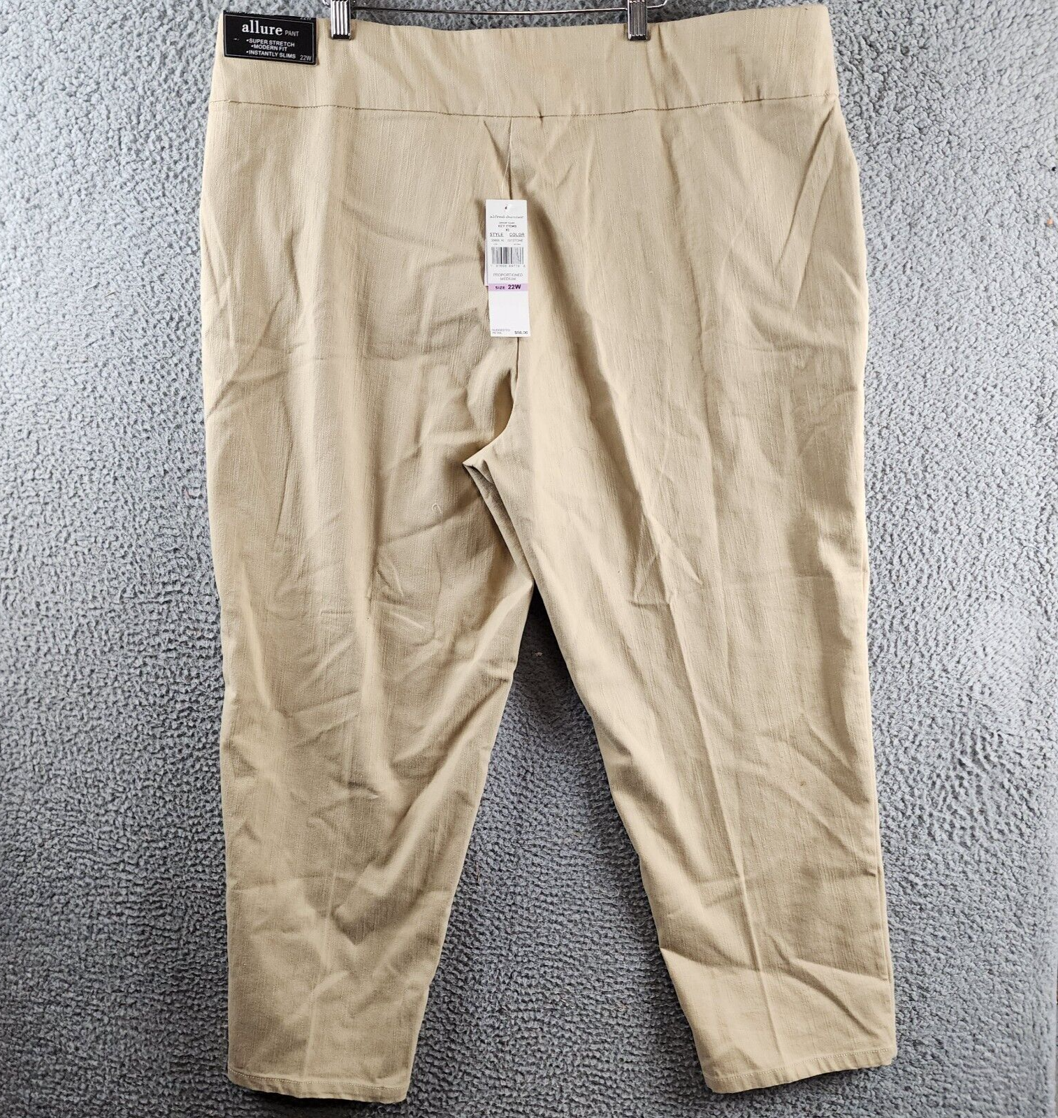 Alfred Dunner Plus Size Super Stretch Mid-Rise Pants Women's 22W Stone Pull On - Picture 11 of 13