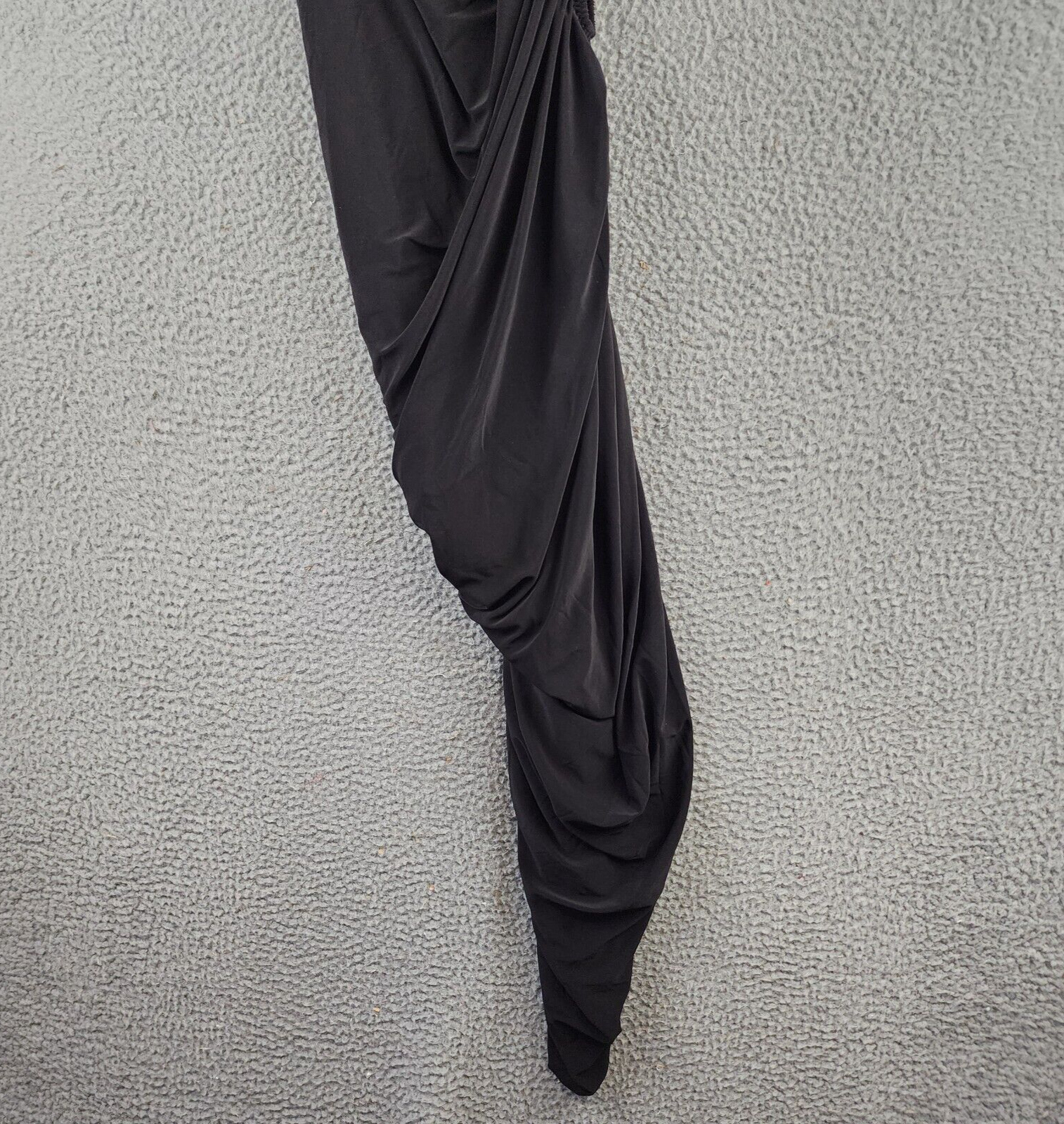 Norma Kamali Diana One Shoulder Mini Dress Womens M/38 Black Asymmetric Pullover - Picture 15 of 15
