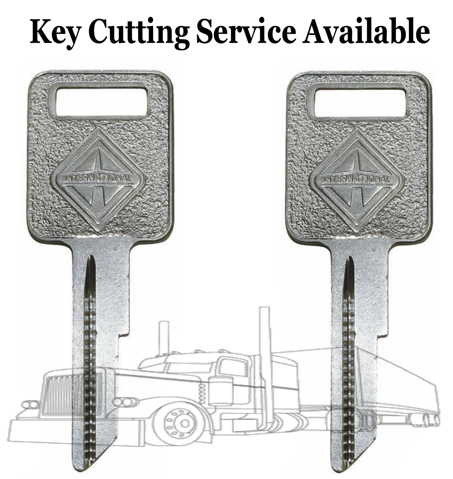 Qty 2 International Navistar Logo Key Blank Ignition Door Big Semi Truck 321490