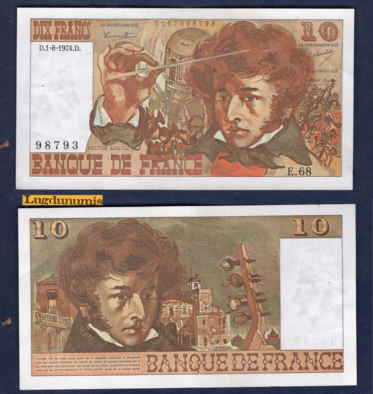 10 Francs Berlioz 1/8/1974 E.68 98793 Sup Type 1972