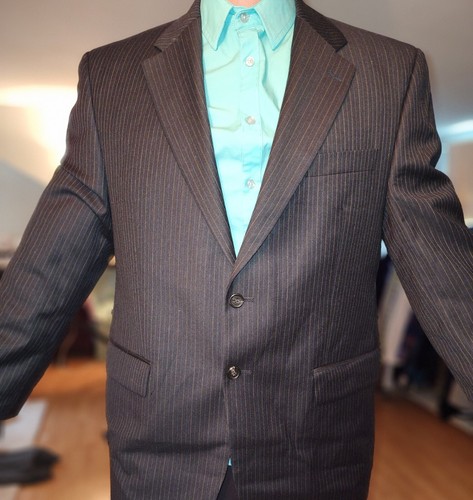 Mens Black Pin striped Ralph Lauren 44 Regular  suit