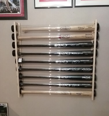 8 Bat - Wood Baseball Bat Display Wall Rack - Wall Mount  ( SEE DESCRIPTION  )