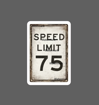 Speed Limit 75 Sticker Traffic Sign NEW - Buy Any 4 For $1.75 EACH Storewide!