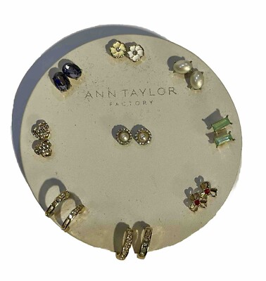 Ann Taylor Factory Earring Lot Studded Pierced Pearl Rhinestone