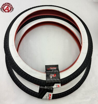 ALTALINE BICYCLE BMX STYLE SEMI-SLICK TREAD TIRE 20 X 2.35 WHITEWALL.