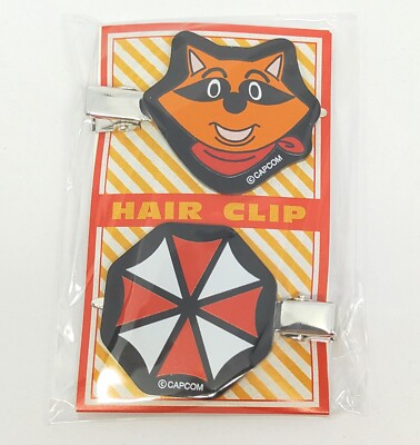Resident Evil Front Hair Clip Mr. Raccoon Umbrella Logo Set Capcom Store New