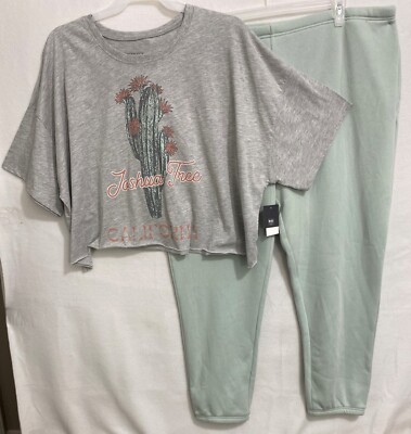 Joyspun Boxy Tee & Jogger Pajama Set 2-Pc Pockets Women's 2X (18W-20W) ~ NWT