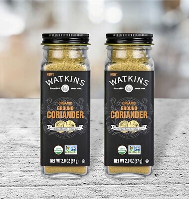 2 Watkins Organic Ground Coriander~Curries~Casseroles~Poultry~2.oz Each