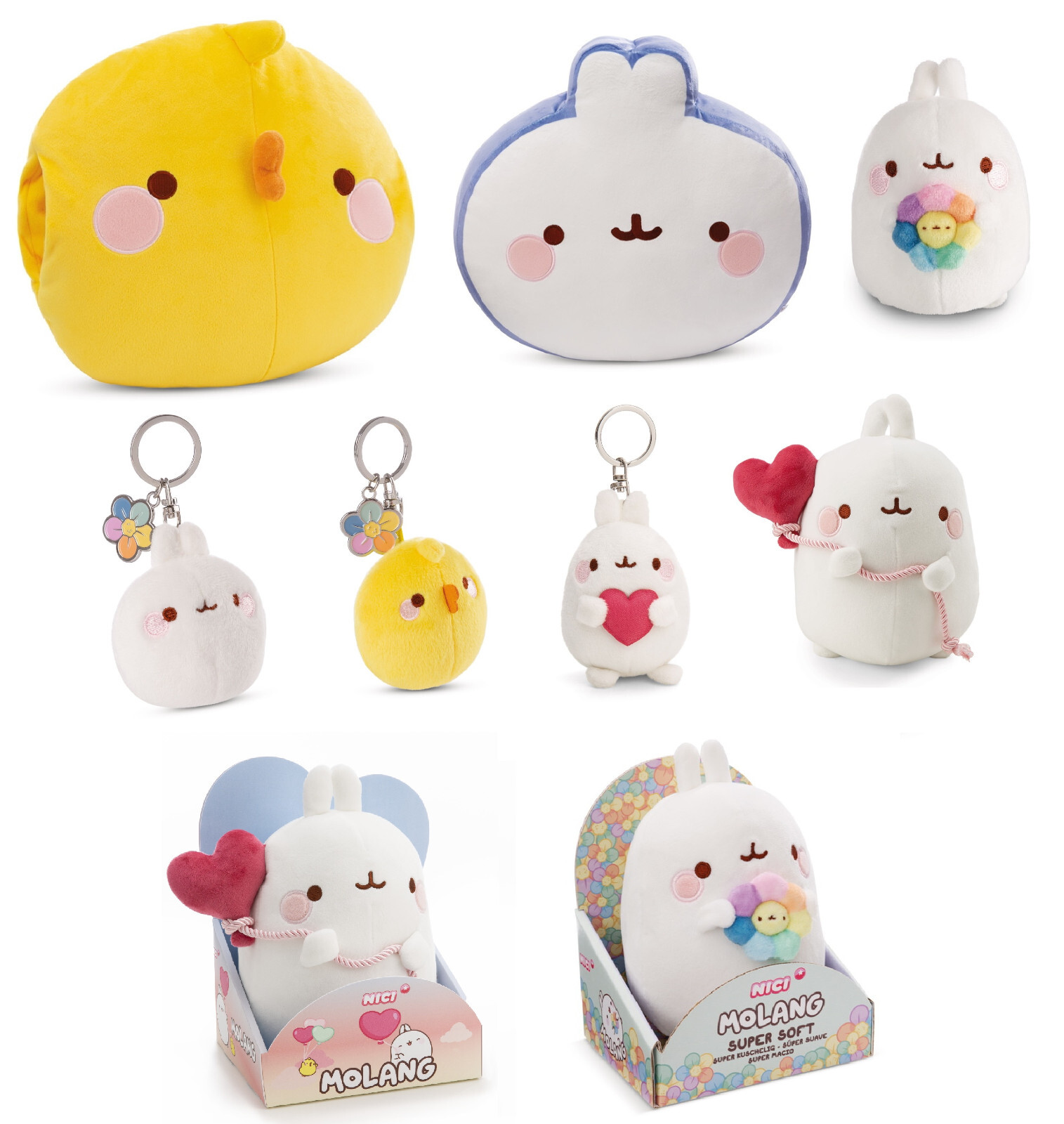 Nici Molang und Piu Piu 10/12 Kuscheltier Schlsselanhnger z.B.61163 NEU