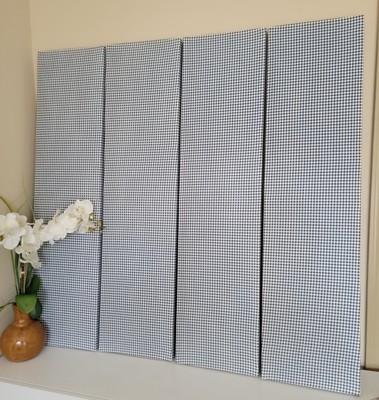 Navy/White Houndstooth Sound Absorbing Acoustic Wall Panels - SET of 4