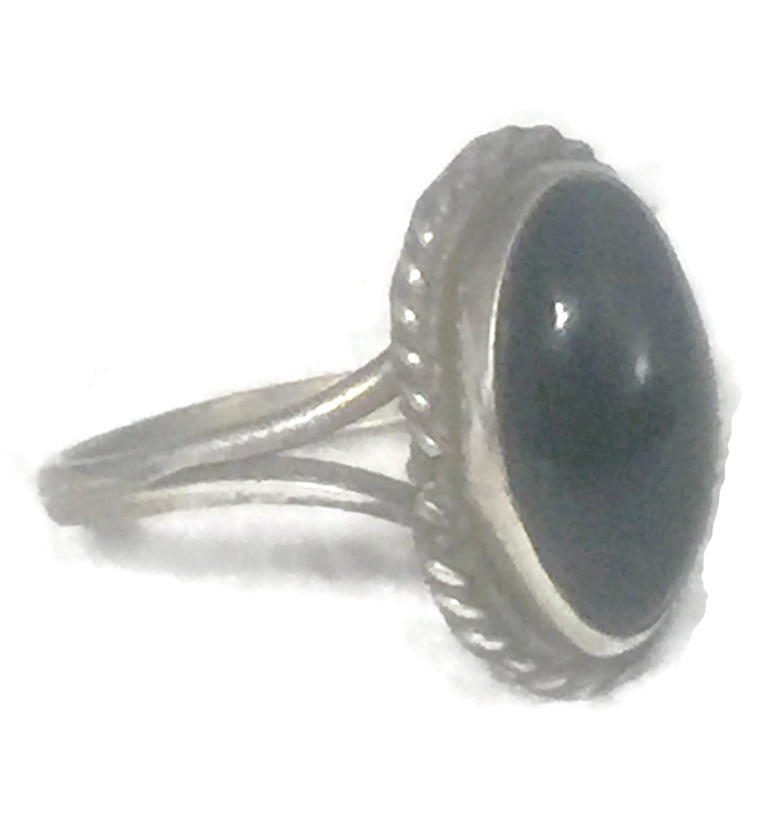 Vintage Black Long Onyx Girls Women Southwest Ring or Pinky Band Size 5.50