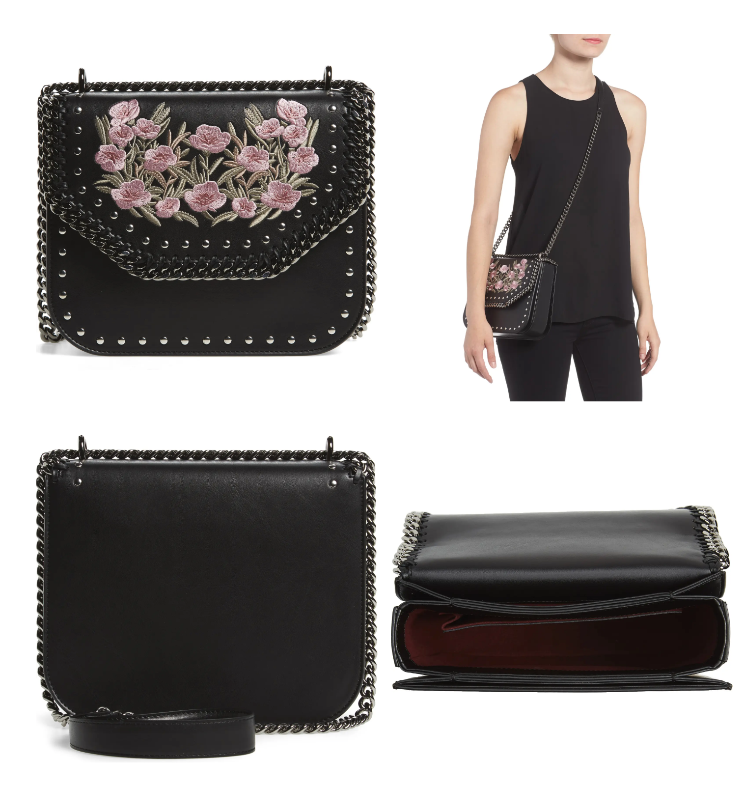 ショルダーバッグ・ポシェット STELLA MCCARTNEY FALABELLA MINI BAG WITH SHOULDER STRAP Women Black Falabella Crystal Mini Shoulder Bag | Stella