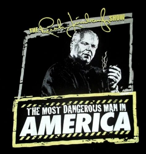 The Rush Limbaugh Show T-Shirt Adult XL X-Large Most Dangerous Man In America