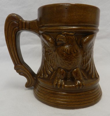 Vintage Brown Studio Art Handcrafted USA America Eagle Mug Stein Judge 1969