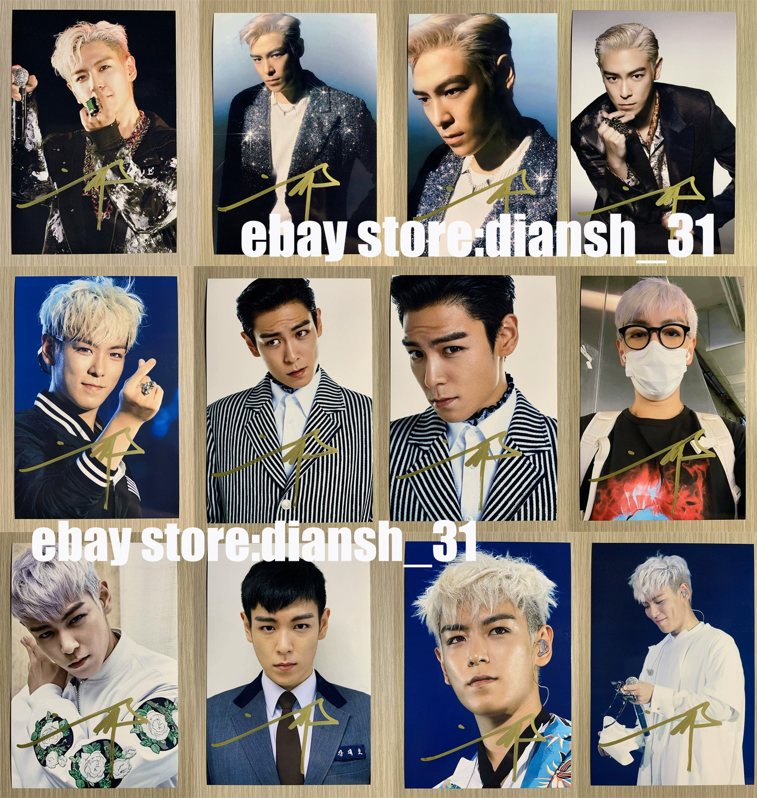 K-POP・アジア iKON BIGBANG BIGBANG T.O.P Autographed Signed Photo K-POP Collection 4*6