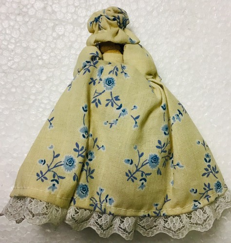 Vintage Southern Belle Clothes Pin Doll With Crinolines and Bonnet