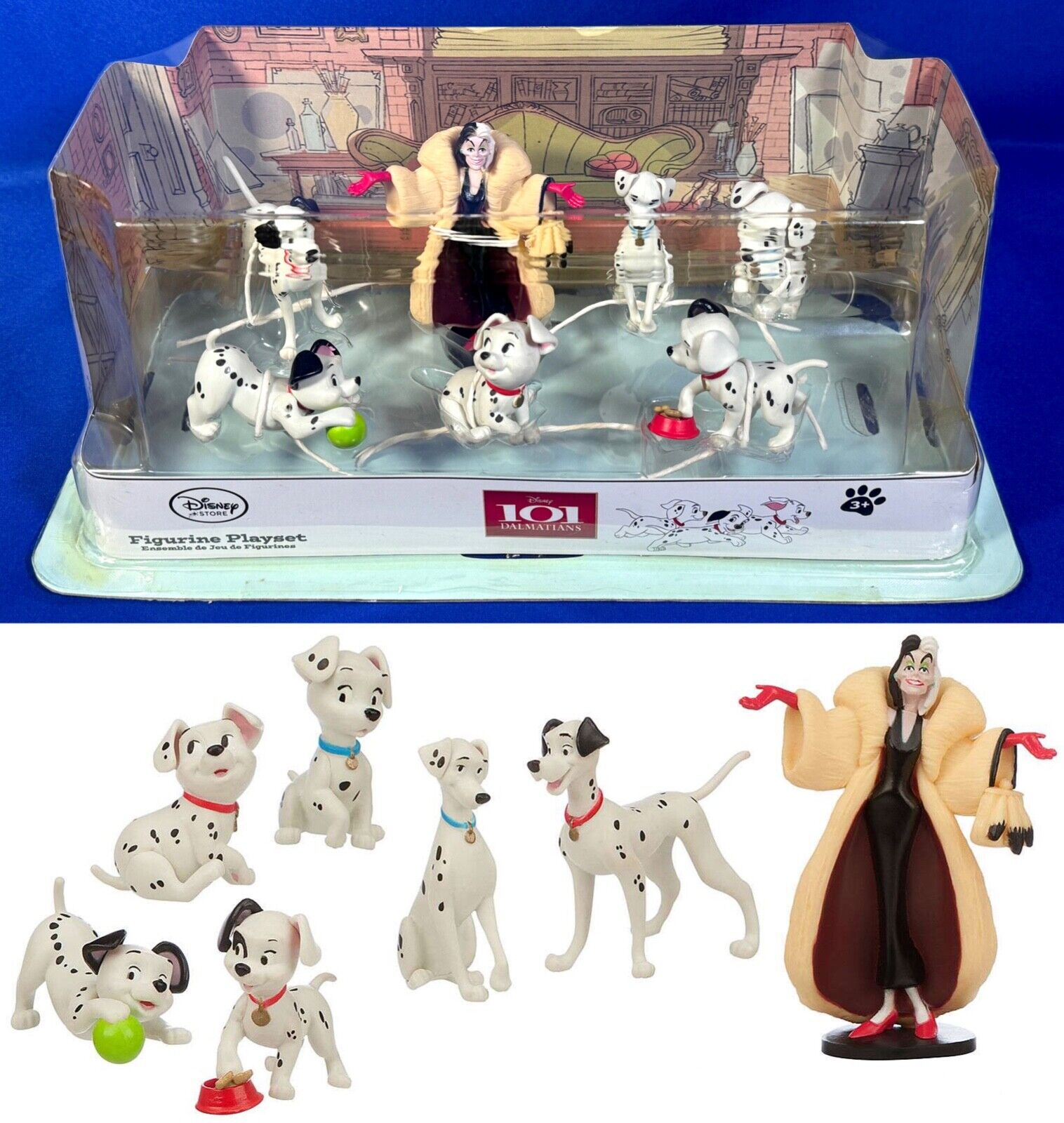 New DISNEY 101 DALMATIANS Figurine Playset 7 Figures CAKE TOPPERS Cruella De Vil New DISNEY 101 DALMATIANS Figurine Playset 7 Figures CAKE TOPPERS Cruella De Vil