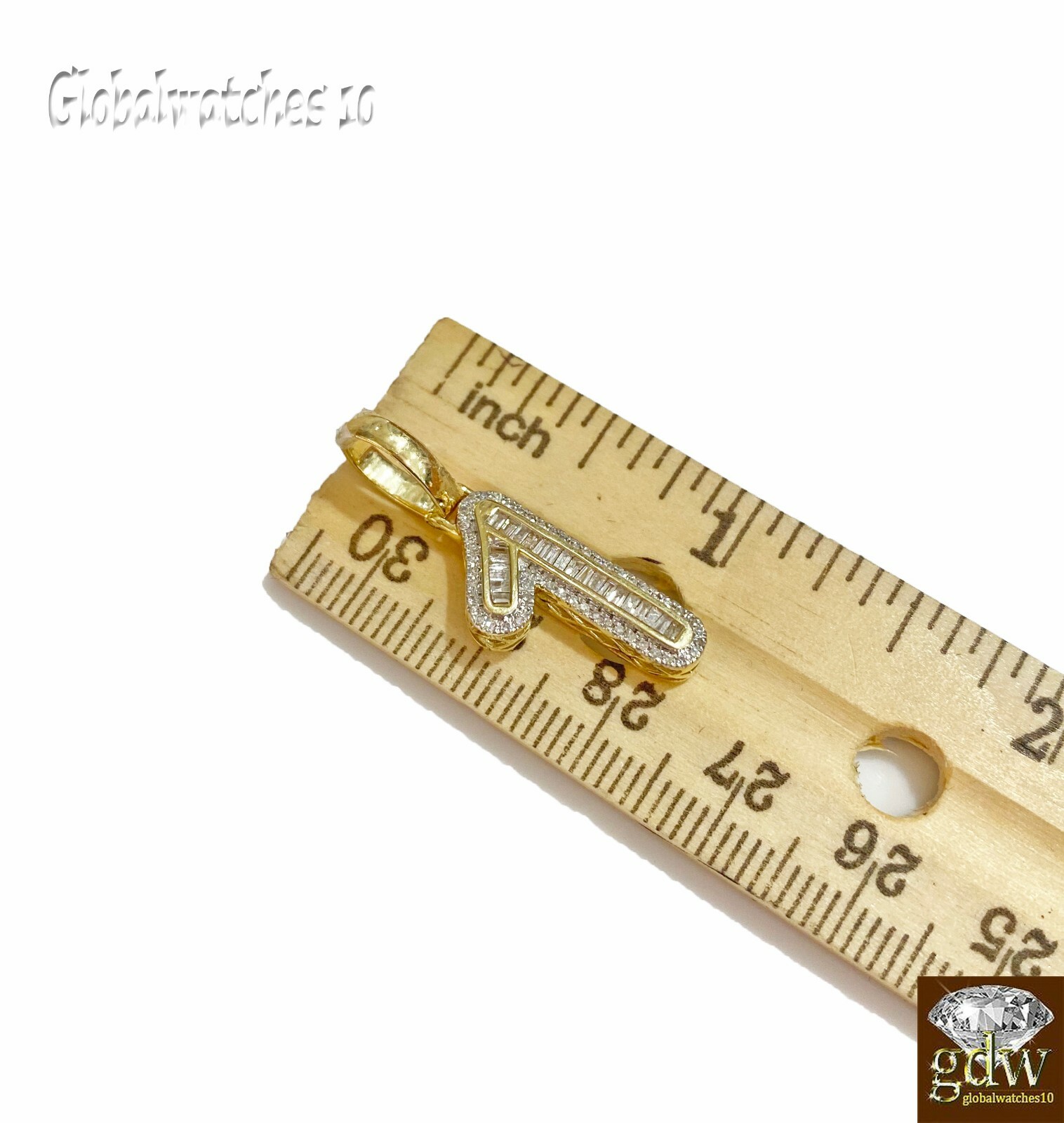 Pre-owned G&d 10k Gold Diamond Number Charm Pendant For Men Women Initial Number Letter Real
