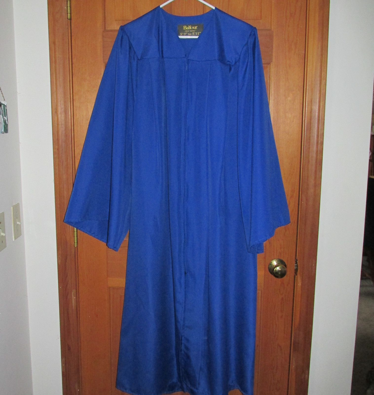 Balfour Royal Blue Zip Front Choir Graduation Gown Costume Size 5'9