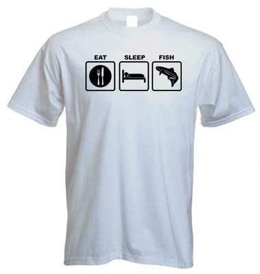 GILDAN ESSEN, SCHLAF, FISCH, KARPFEN, SPASS T-SHIRT