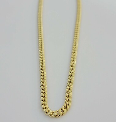 Pre-owned My Elite Jeweler Real 10k Gold Chain Miami Cuban Link Necklace 18" 20" 22" 24" 26" 4.5mm 10kt Oro