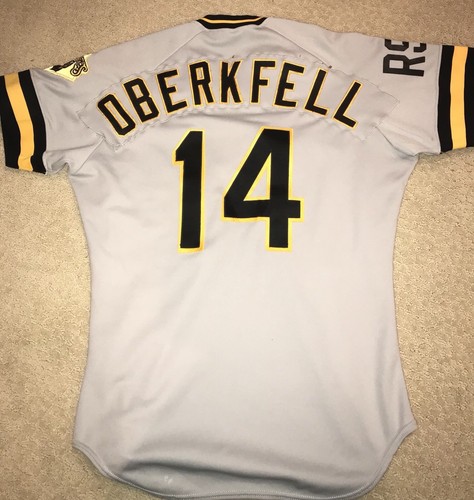 1988 Pittsburgh Pirates Game Used Jersey - Rare - RSC Patch - Ken Oberkfell-