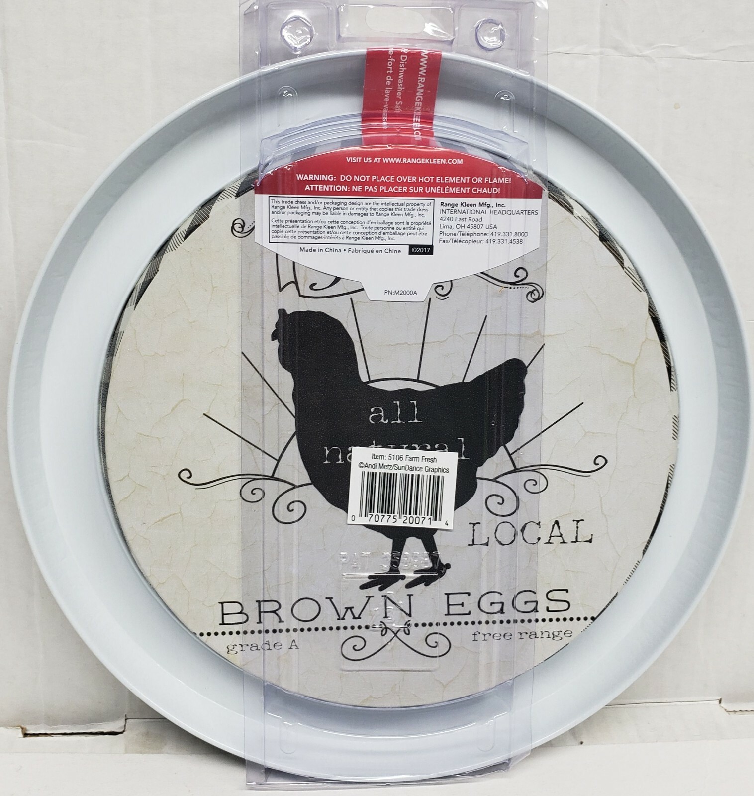 4 TIN STEEL STOVETOP BURNER COVERS (2-10.5",2-8.5") BLACK ROOSTER,FARM FRESH, RK