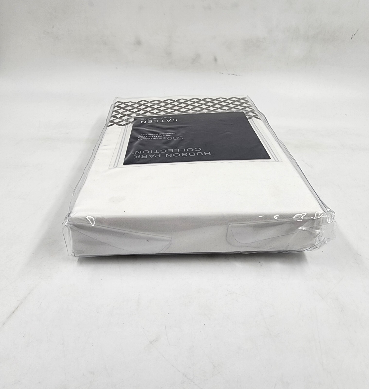 Hudson Park Collection 500TC Embroidered Geo King Sham 20x36in Charcoal/White - Picture 8 of 13