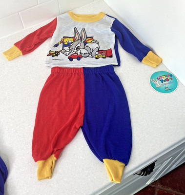 Gerber Looney Tunes Lovables 2 Piece Pajamas 12M Baby Bugs Bunny NOS