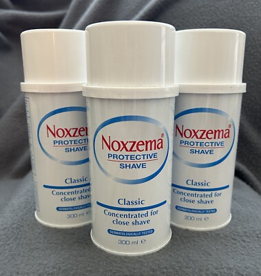 3 Cans Noxzema Shave Foam Classic Clean HTF Discontinued  12 oz  each NOS