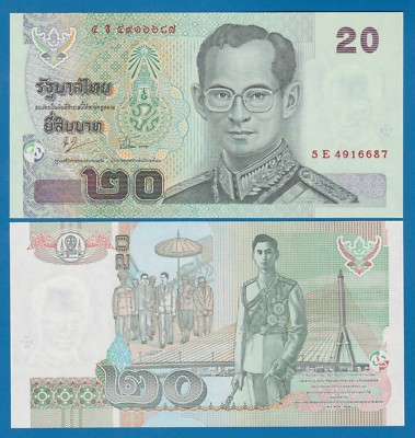 タイバーツ 3000 Thailand 20 Baht P 109 Signature 76 UNC | eBay