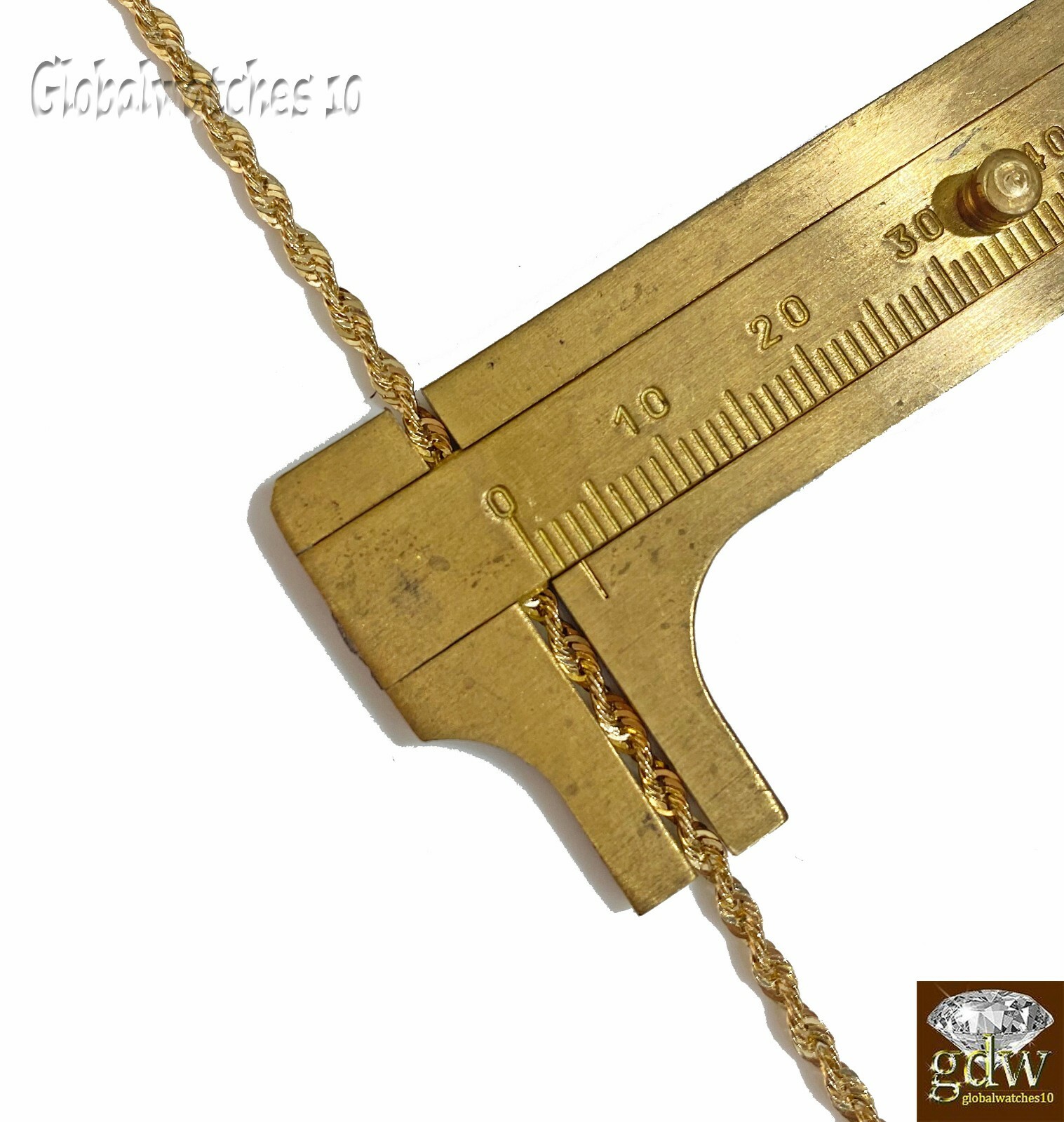Pre-owned G&d 10k Gold Diamond Charm With Rope Chain In 20 22 24 26 Inch Teddy Charm Pendant