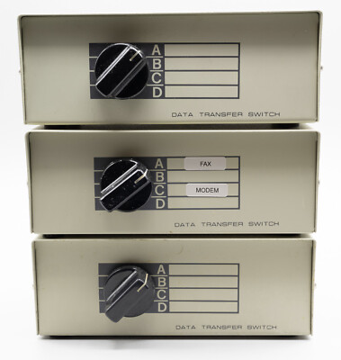 3 Used RJ45 4-way Manual Data Transfer Switches