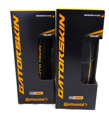 Continental Gatorskin Clincher, Folding, Black, 700x28, PolyX, PAIR