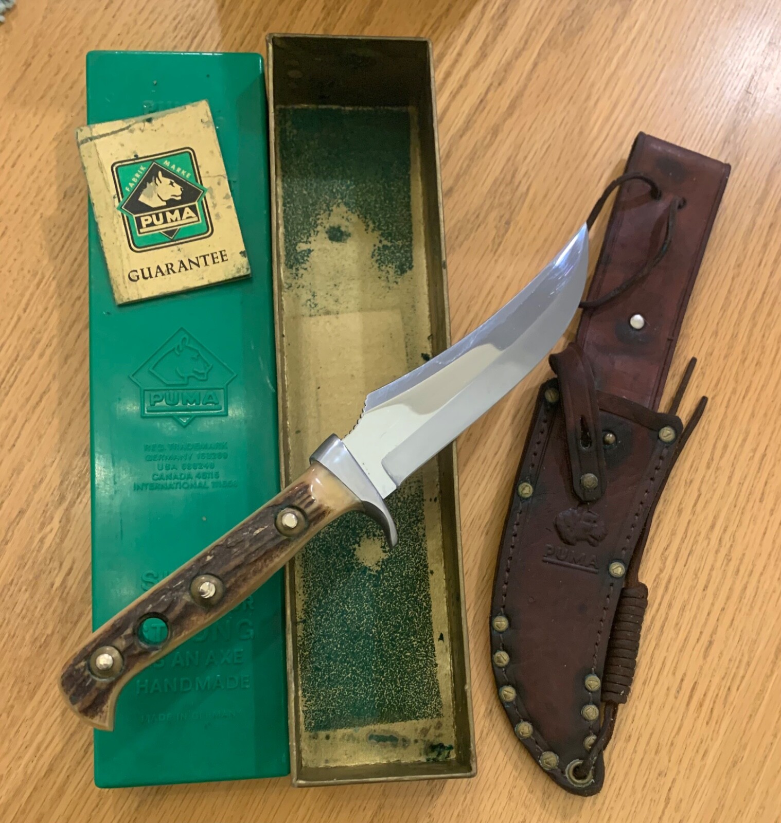 1968 STAG PUMA SKINNER 6393 KNIFE WITH SHEATH IN BOX | eBay