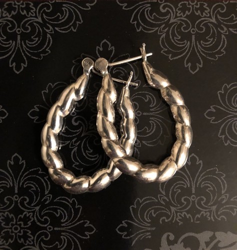 Large Hoop Sterling Silver 925 Earrings