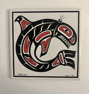 KILLER WHALE  TILE JODY WILSON COAST SALISH NATIVE ART LADNER B.C.