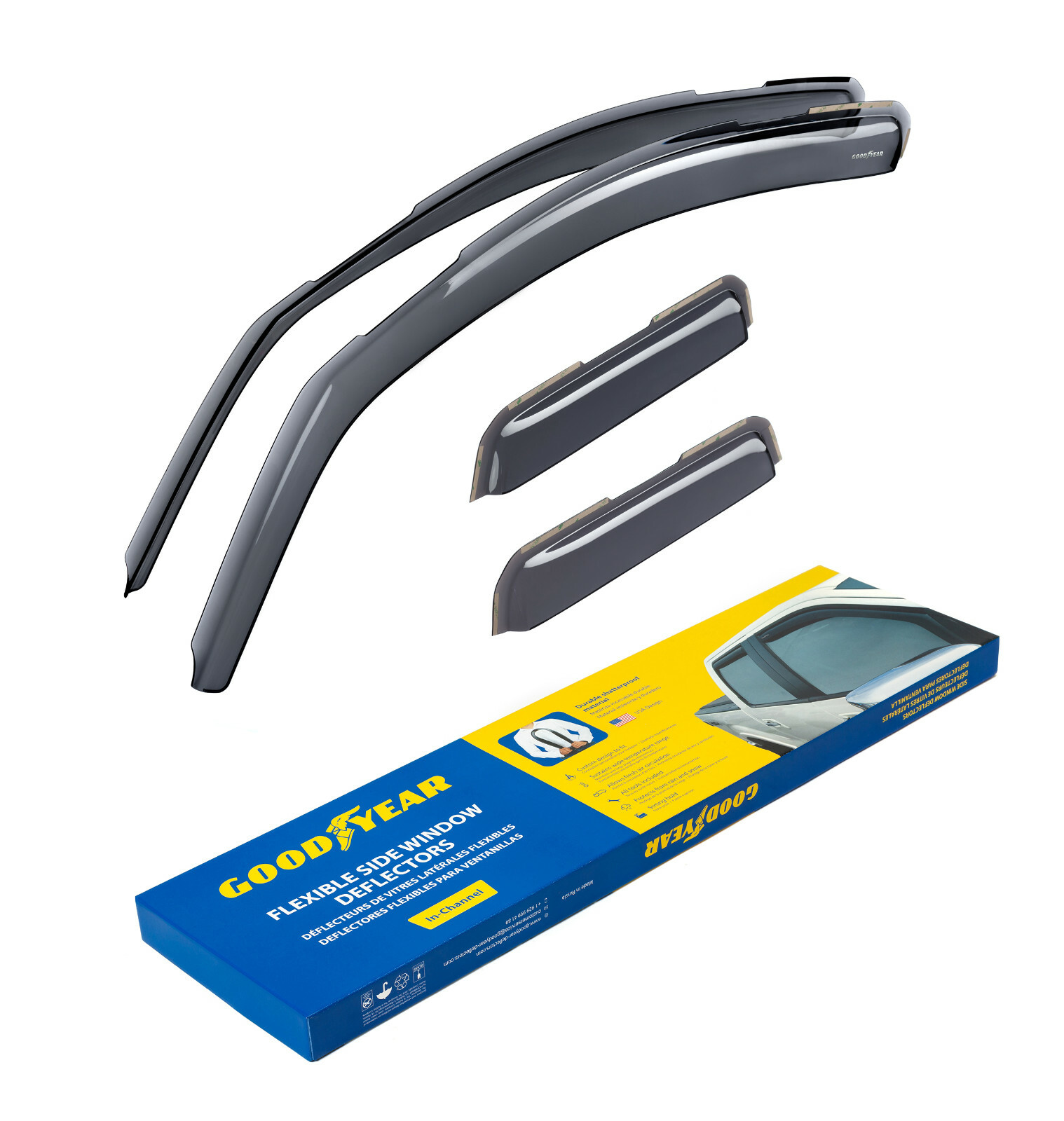 Goodyear Rain Guards for Toyota Tundra 07-2021 Double Cab Side window deflectors | eBay