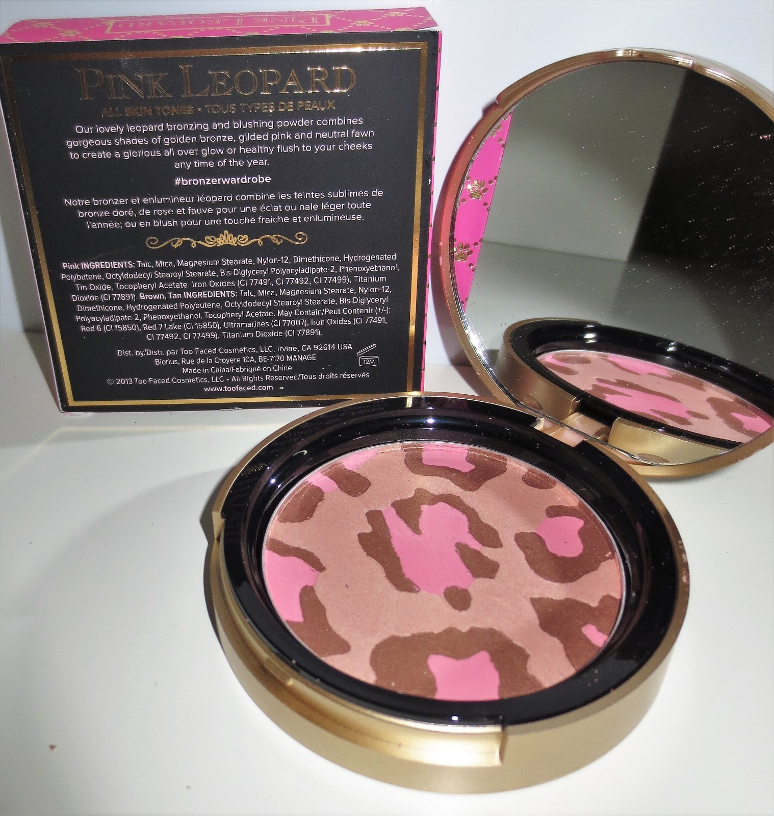 *TOO FACED ? PINK LEOPARD BLUSHING BRONZER HIGHLIGHTER GLOW PINK BRONZE FULL NEW