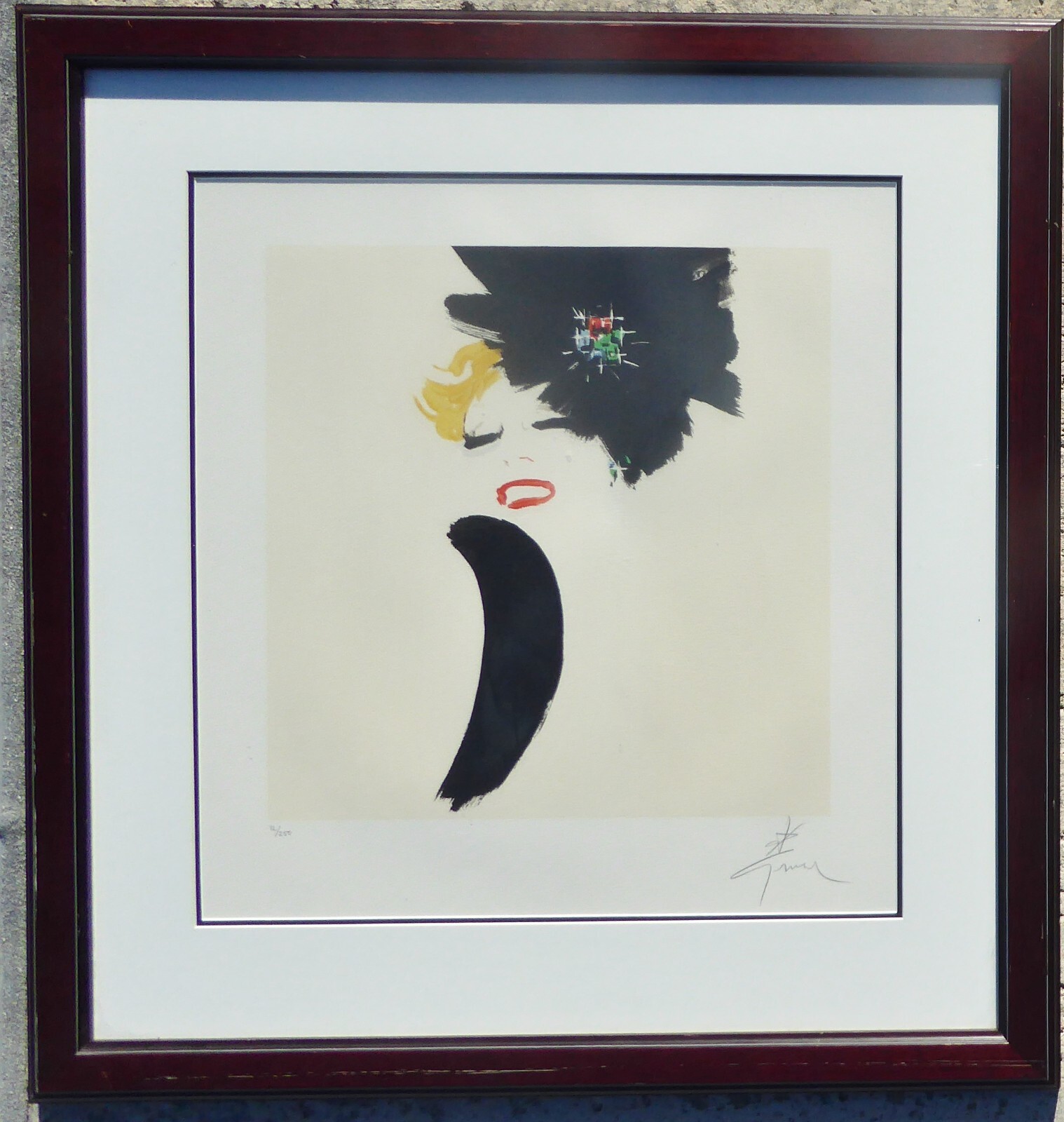 Rene Gruau Lulu Hand Signed Lithograph Dior Givenchy