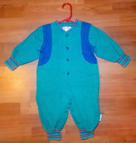 Vintage Gymboree Rainbow Tag Color Block Denim Overalls One Piece